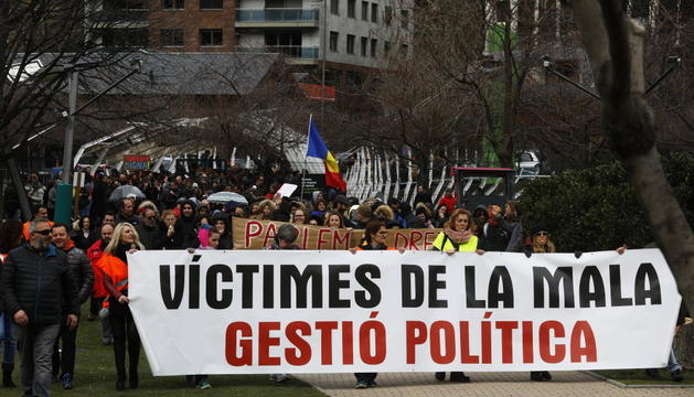 Protesta sindical contra la reforma de la Llei de la Funció Pública el març passat.